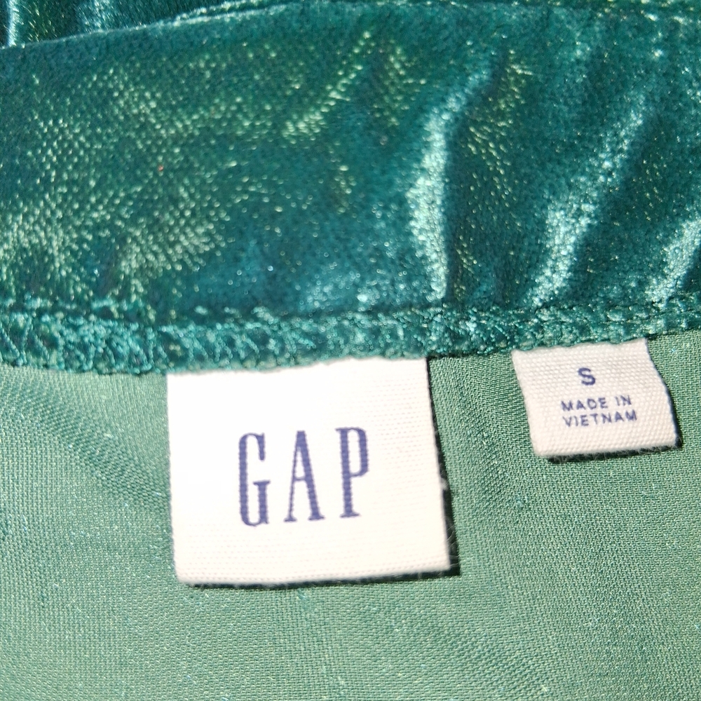 GAP Emerald Velvet Mini Dress Women Size S - Picture 2 of 16
